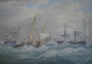 A Gale At Sea Signed And Dated 1866 A Gale At Sea Signed And Dated 1866