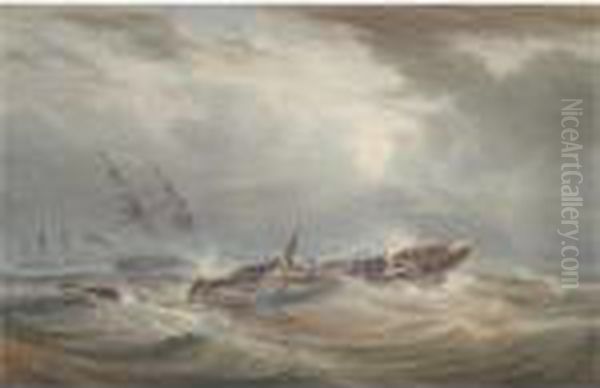 A Dismasted Vessel In The Teeth Of A Gale - view 1