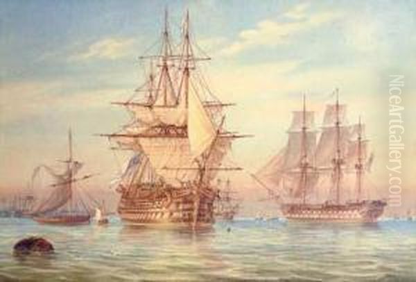 A Man O'war And Other Shipping - view 1