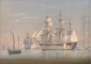 A First Rate Lying In Spithead by William Joy