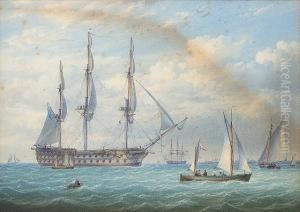 H.m.s. "ganges" Underway In Spithead by William Joy