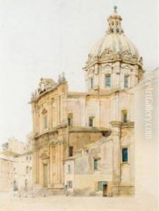 View Of The Church Of St. Luke, Rome by Jules Romain Joyant