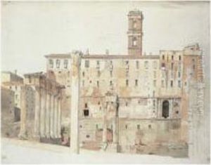 Vue Du Capitole Sur Le Forum A Rome by Jules Romain Joyant