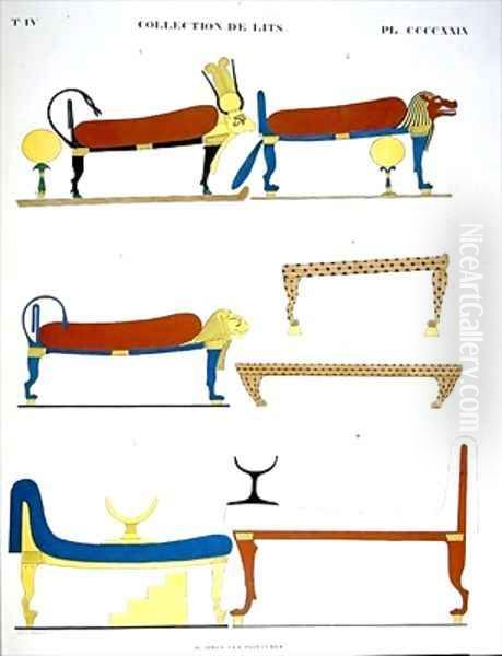 Collection of Ancient Egyptian beds - view 1