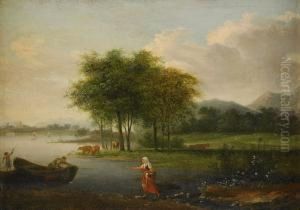 Insjolandskap Med Fiskare by Jens Juel