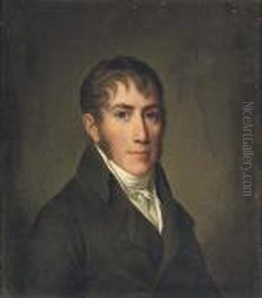 Portrait Of A Gentleman, Bust-length, In A Black Costume With A White Chemise - view 1