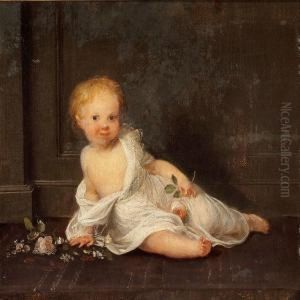 The Artist's Daughter Susanne Juel As A Child by Jens Juel