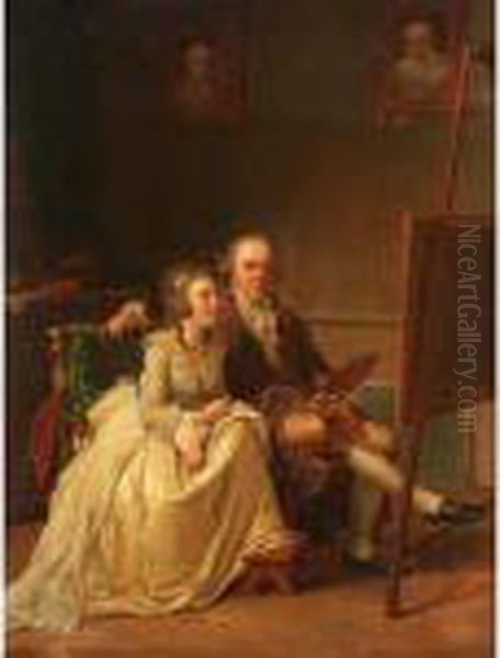 Self Portrait Of The Artist And His Wife, Rosine Doschel, Both Seated At An Easel - view 1