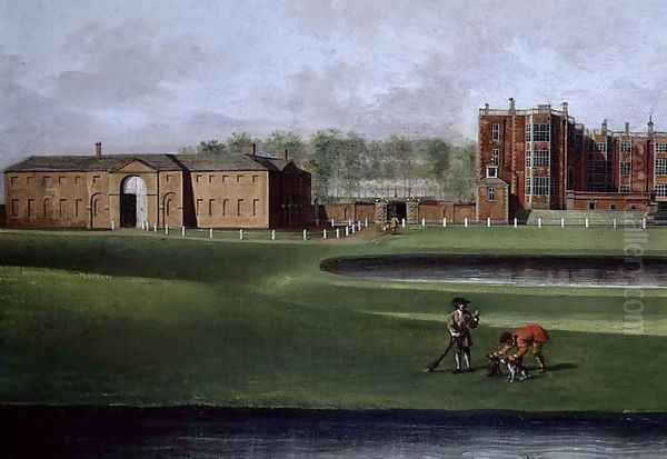View of Temple Newsam House (detail of the riding school) c.1750 - view 1