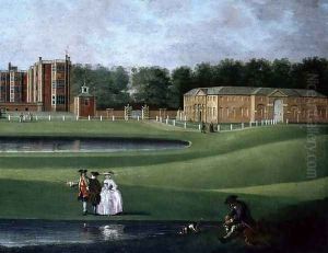 View of Temple Newsam House, detail of the stable block, c.1750 by James Chapman