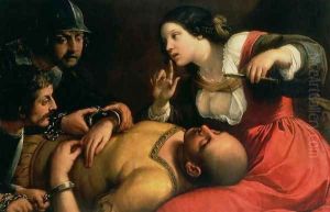 Samson and Delilah by Follower of Caravaggio, Michelangelo