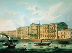 Palace of Grand Duke Mikhail and Palace Embankment, 1850s