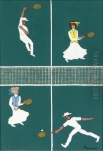 Men's Doubles; And Three Companion Paintings