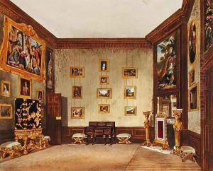 The King's Writing Closet, Hampton Court, from 'The History of the Royal Residences', 1819 by Richard Cattermole