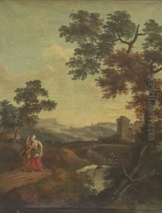 Couple Dans Un Paysage by Nicolas-Jacques Juliard