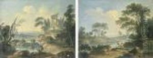 Couple De Pecheurs Devant Le
Temple De Sybille Et Couple De Pecheurs Devant Un Cours D'eau by Nicolas-Jacques Juliard