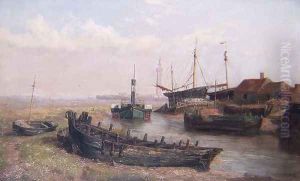 The Mouth of the River Freshney, near Grimsby, Lincolnshire, 1874 by George Cammidge