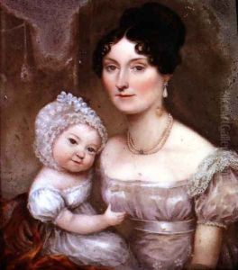 Lady FitzHerbert with one of her youngest children, c.1817 by William the Elder Corden
