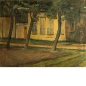View Of A House And Trees by Alfred Justitz