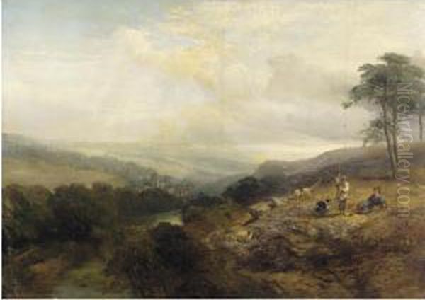 River Landscape With Shepherds Resting - view 1