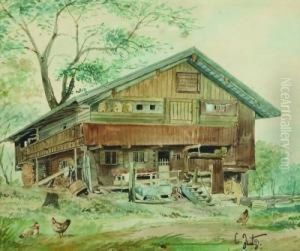 Suddeutsches Bauerngehoft by Carl Jutz
