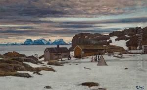 Solnedgang Over Lofotveggen by Ole Juul