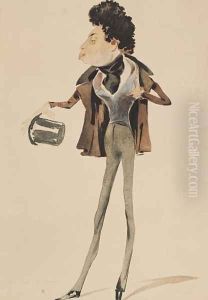 Caricature of Alexander Dumas Pere (1802-70) by Pierre Luc Charles Ciceri