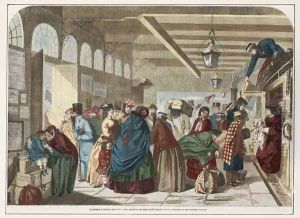 Hastings Railway Station - The Arrival of the Down-Train by Florence Claxton