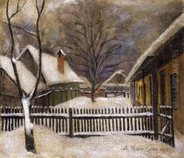 Snow - Covered Garden In Nagybanya - view 1