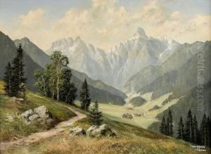 Blick Auf Spielmannsau An Der Trettach Mit Trettachspitze Im Massiv Der Madelegabel