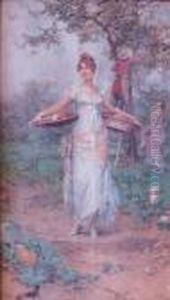  Femme A La Cueillette Des Pommes  by Frederick Hendrik Kaemmerer