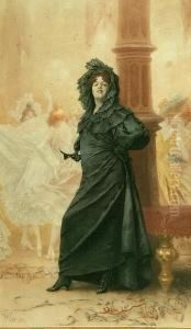 A Fashionable Lady At A Masquerade Ball by Frederick Hendrik Kaemmerer