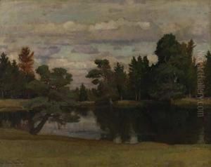 Sommerlandschaft Mit Teich Sommerlandschaft Mit Teich