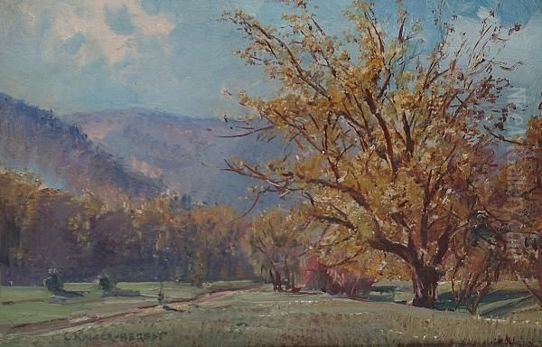 Autumnal Landscape With Distant Mountains. - view 1