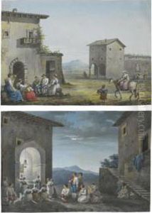 A Scene In The Roman Campagna by Franz Keiserman