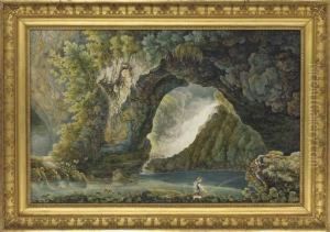 La Grotte De Neptune A Tivoli by Franz Keiserman