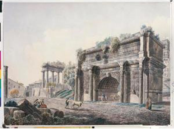 View Of The Forum, With The Arch Of Septimus Severus - view 1