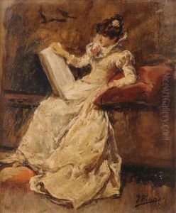Figura femenina sentada (Seated feminine figure) by Ignacio Pinazo Camarlench