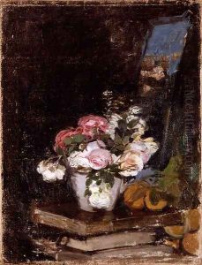 Flores y libros (Flowers and books) by Ignacio Pinazo Camarlench