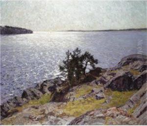 Sunlit Coastal View by Gottfrid Kallstenius