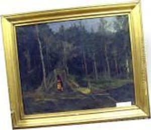 "afton Vid Kolarekoja". by Gottfrid Kallstenius