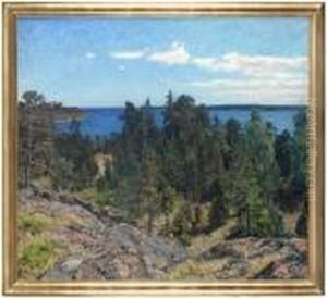 Solbelyst Skargardslandskap by Gottfrid Kallstenius