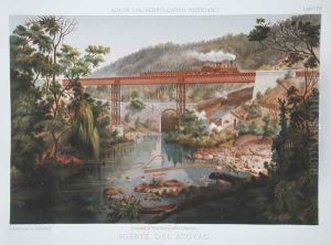 Railway Bridge at Atoyac, from 'Album of the Mexican Railway' by Casimior Castro