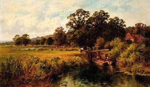 Fittleworth Lock on the Rother, Sussex by Walter Wallor Caffyn