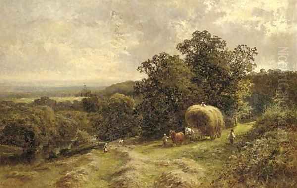 Carting hay near Brockham, Surrey - view 1