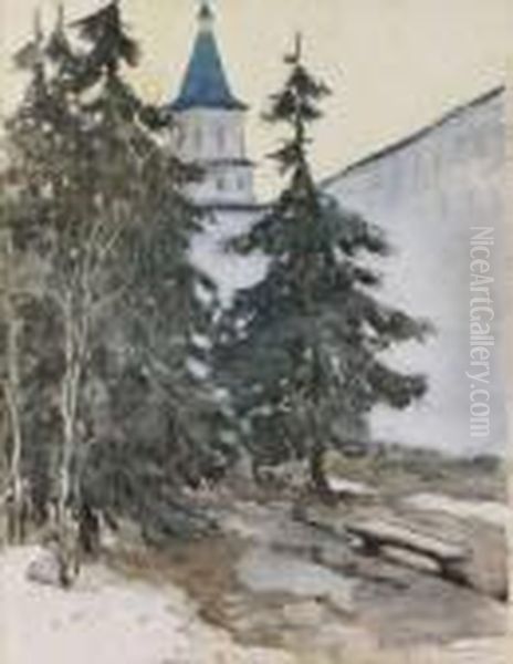 Monastery In Winter - view 1