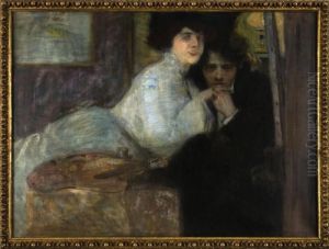 Autoportret Se Zenou by Alois Kalvoda