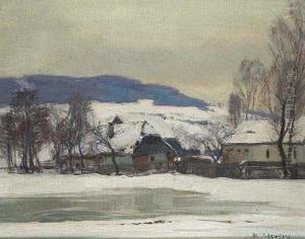 A Winter Landscape With Rural Houses - view 1