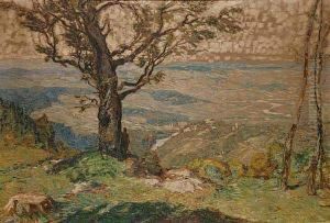 A Landscape With A Pilgrim by Alois Kalvoda