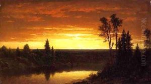River Sunset View of the Catskills 1883 by John William Casilear